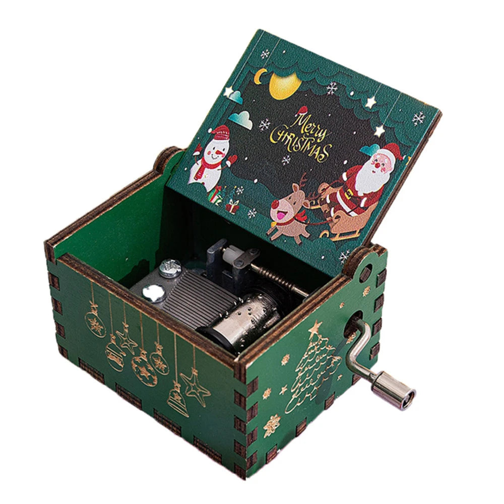 Merry Christmas Wooden Music Box