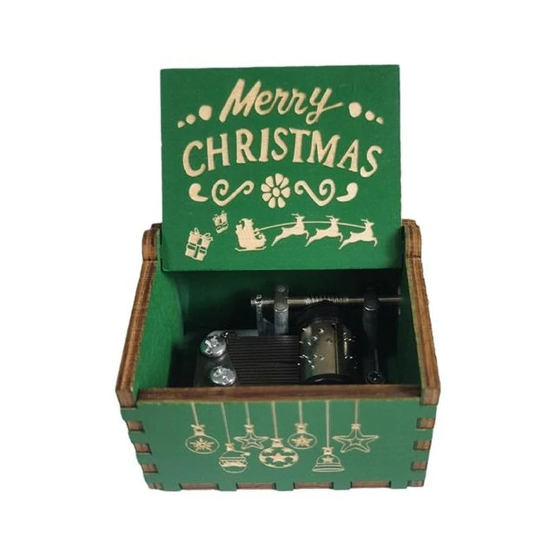 Merry Christmas Wooden Music Box